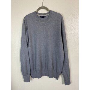 Banana Republic Men Gray Cotton Cashmere Sweater Size Large Crewneck Long Sleeve